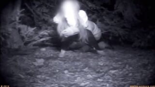 Pee: Pervy guy puts his hand beneath a gal during the time that she pees in the woods at a festival