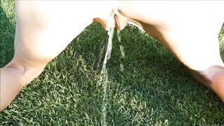 Bent over pissing - Pee
