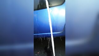 Pee: washing her car with pee