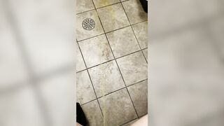 Pee: spraying down the restroom floor
