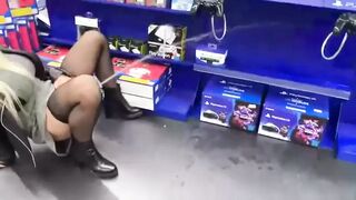 Pee: She leaves a turd after peeing on the PS4 display