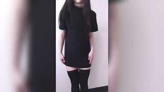 facile tee and kneehighs  - xpost from r/PetiteGoneWild