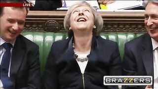 Granny politician reaches climax in crowded common's chamber