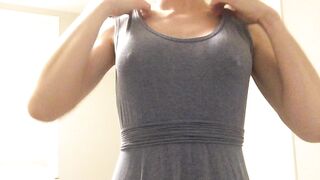 Super boring dress just asking for a little tease - Petite Gone Wild