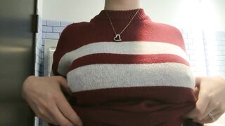 At work without a bra ?? - Petite Gone Wild