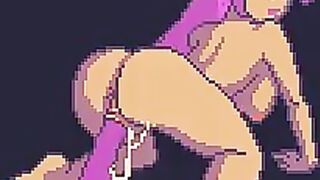 Girl Humping Dildo - Pixel Art