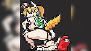 Bowsette Is An Aggressive Rider - Pixel Art