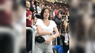 Dancing in the stadium