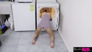 red Head Step Sister Stuck In The Dryer Gets Fucked From Behind